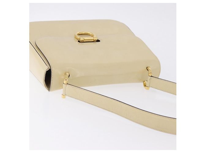 Céline Borsa a Tracolla CELINE Vernice Beige Tono Oro Auth 198345A - vista 6