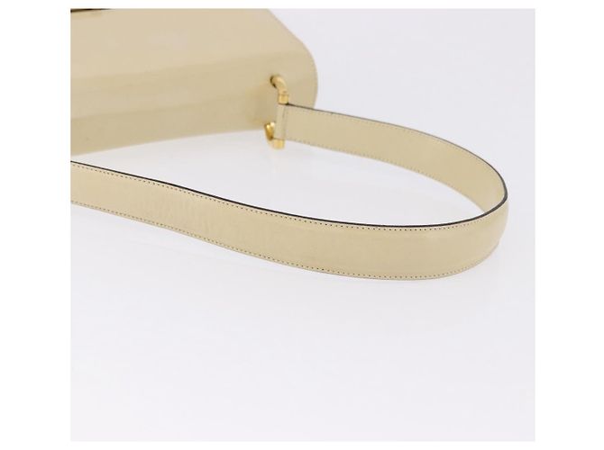 Céline Borsa a Tracolla CELINE Vernice Beige Tono Oro Auth 198345A - vista 7