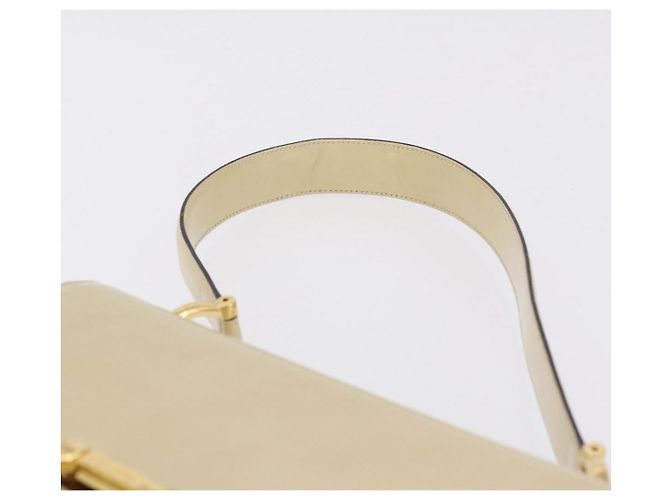 Céline Borsa a Tracolla CELINE Vernice Beige Tono Oro Auth 198345A - vista 8