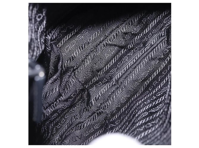 Borsa a tracolla PRADA Nylon Black Silver Auth 198359V Nero Argento - vista 10
