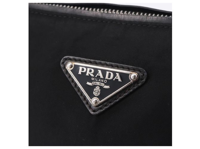 Borsa a tracolla PRADA Nylon Black Silver Auth 198359V Nero Argento - vista 18