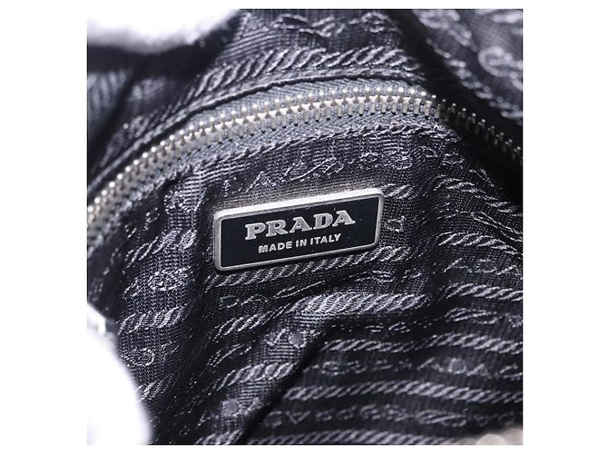 Borsa a tracolla PRADA Nylon Black Silver Auth 198359V Nero Argento - vista 19