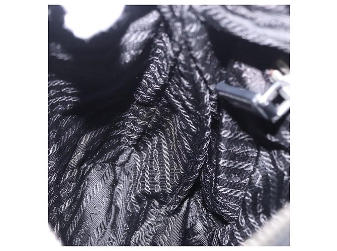 Borsa a tracolla PRADA Nylon Black Silver Auth 198359V Nero Argento - vista 21