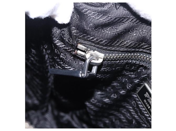 Borsa a tracolla PRADA Nylon Black Silver Auth 198359V Nero Argento - vista 22