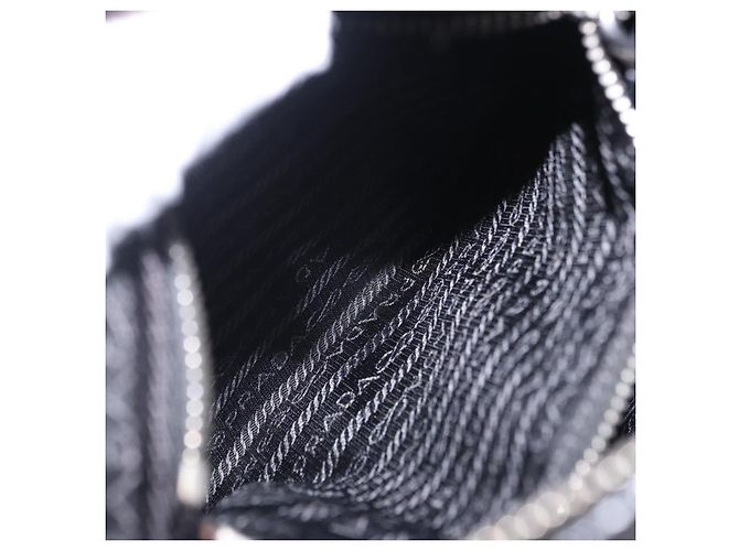 Borsa a tracolla PRADA Nylon Black Silver Auth 198359V Nero Argento - vista 23