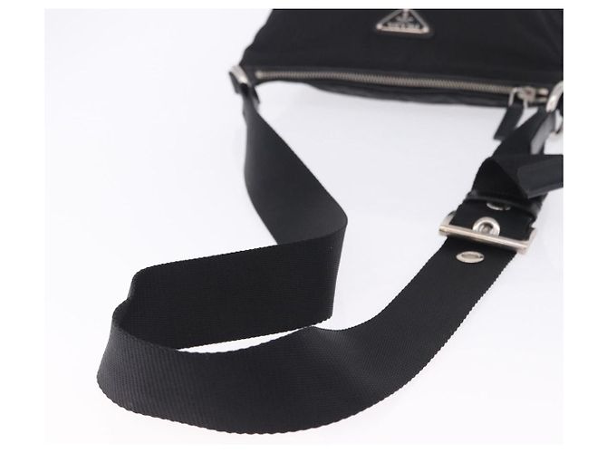 Borsa a tracolla PRADA Nylon Black Silver Auth 198359V Nero Argento - vista 7