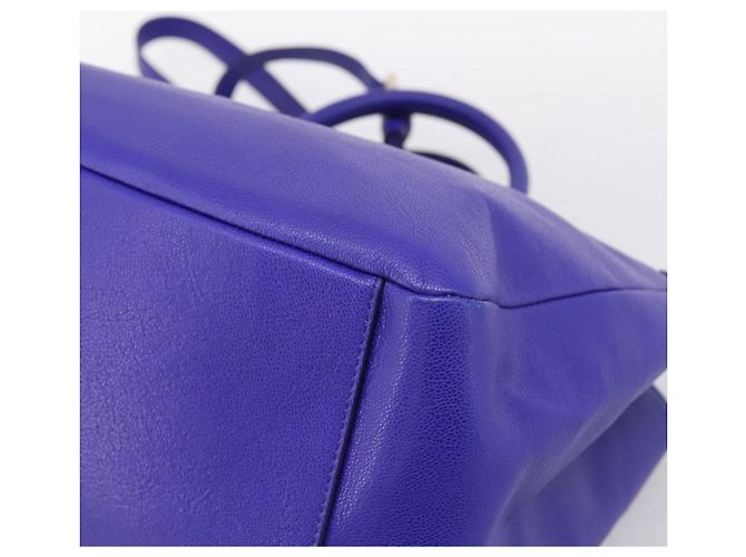 Borsa Tote VERSACE Medusa in pelle 2 vie Blu Tono Oro Auth BA14875V - vista 16