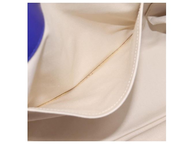 Borsa Tote VERSACE Medusa in pelle 2 vie Blu Tono Oro Auth BA14875V - vista 25