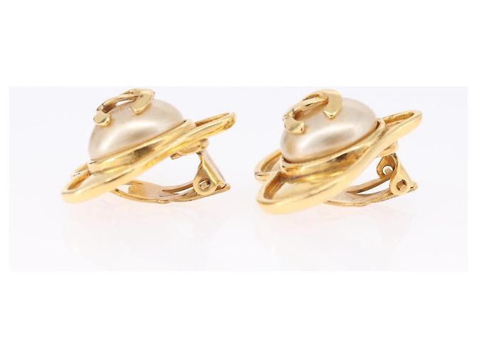 Orecchini CHANEL Metallo Tono Oro CC Auth 198811V - vista 10