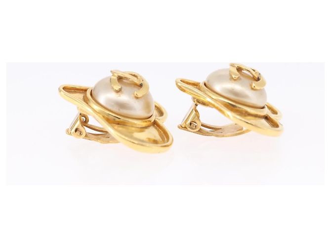 Orecchini CHANEL Metallo Tono Oro CC Auth 198811V - vista 11