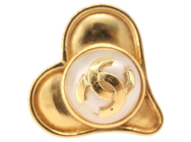 Orecchini CHANEL Metallo Tono Oro CC Auth 198811V - vista 2