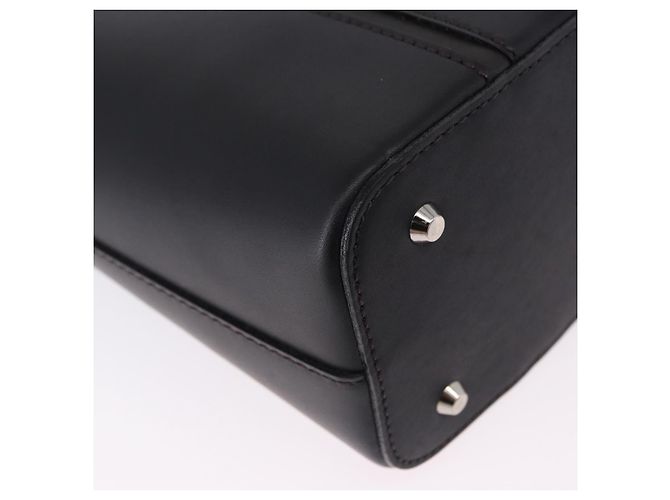 Borsa a mano BURBERRY in pelle nera e argento Auth am12432V Nero - vista 15