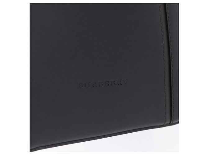 Borsa a mano BURBERRY in pelle nera e argento Auth am12432V Nero - vista 17