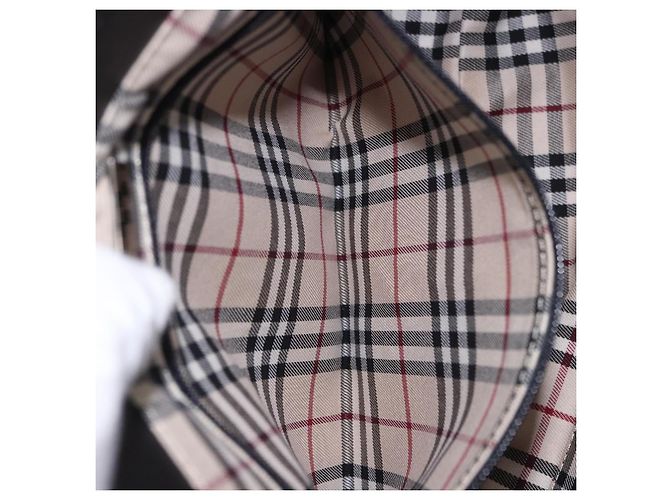Borsa a mano BURBERRY in pelle nera e argento Auth am12432V Nero - vista 21