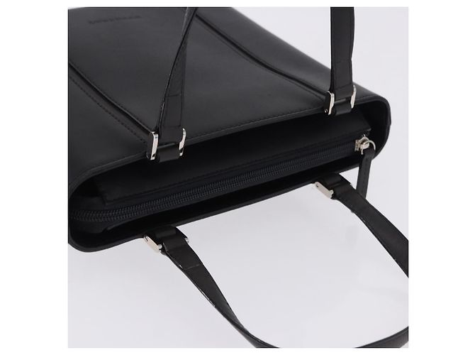 Borsa a mano BURBERRY in pelle nera e argento Auth am12432V Nero - vista 6