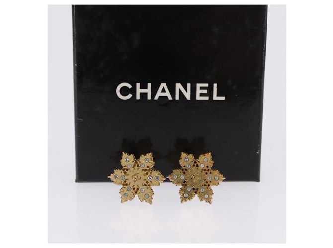 CHANEL Pierce Metal Gold Tone CC Auth 198819 - vista 12