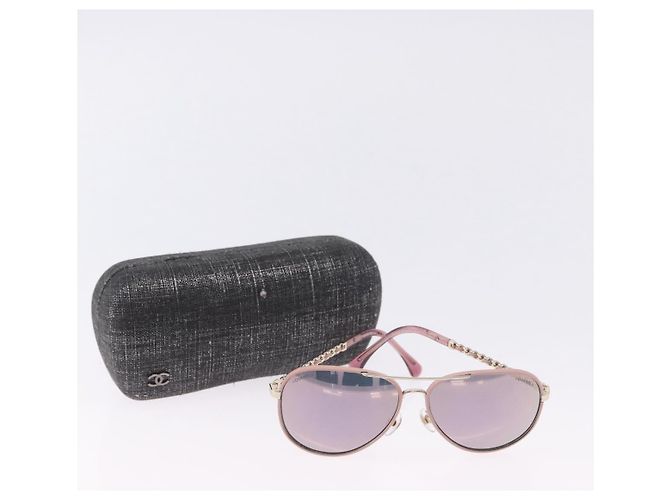 Gafas de sol CHANEL metal Gold CC Auth ka5772 Dorado - vista 12