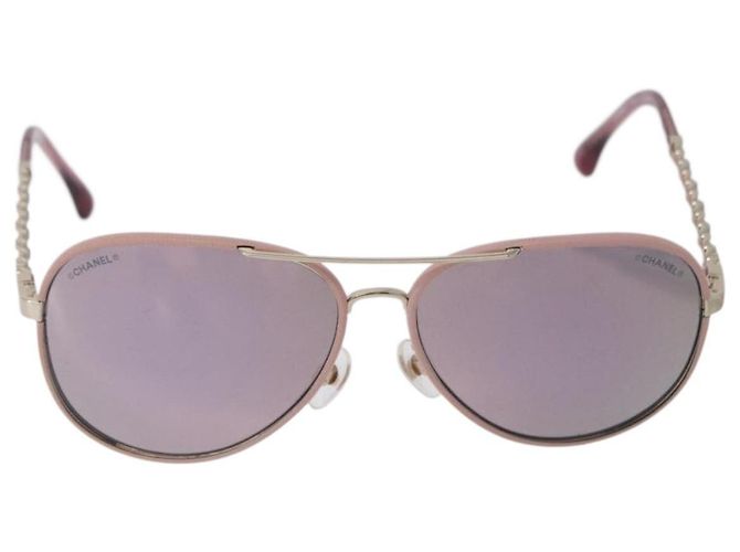 Gafas de sol CHANEL metal Gold CC Auth ka5772 Dorado - vista 13