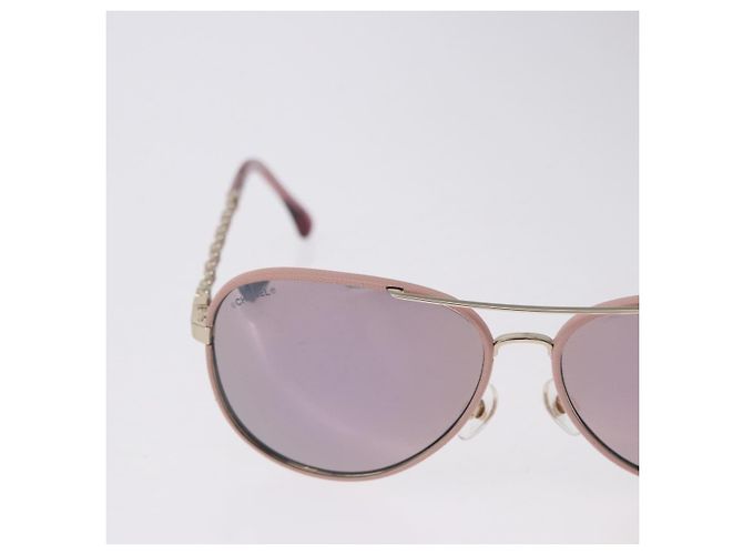 Gafas de sol CHANEL metal Gold CC Auth ka5772 Dorado - vista 3