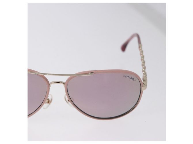 Gafas de sol CHANEL metal Gold CC Auth ka5772 Dorado - vista 4