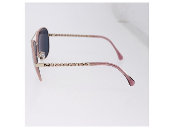 Gafas de sol CHANEL metal Gold CC Auth ka5772 Dorado - vista 6