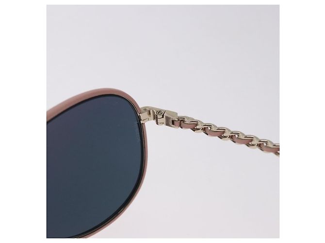 Gafas de sol CHANEL metal Gold CC Auth ka5772 Dorado - vista 8