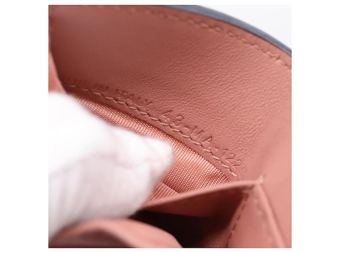 Portafoglio compatto Saddle Christian Dior in pelle rosa oro Auth 198797A D'oro - vista 12