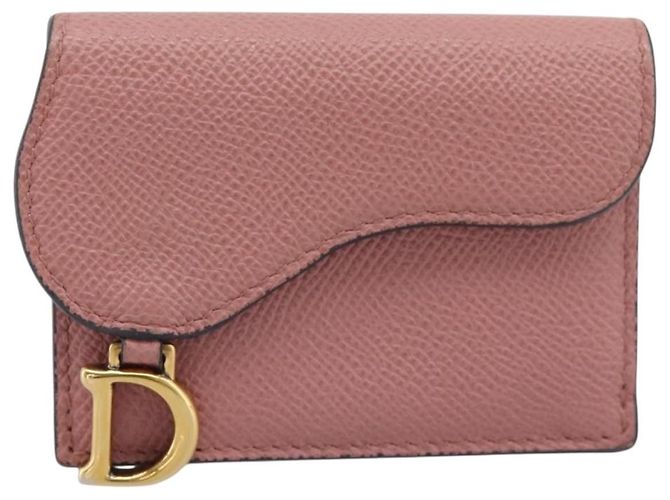 Portafoglio compatto Saddle Christian Dior in pelle rosa oro Auth 198797A D'oro - vista 13