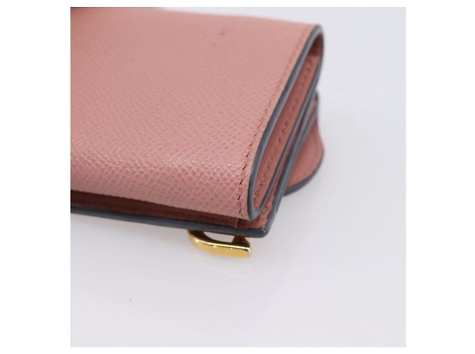 Portafoglio compatto Saddle Christian Dior in pelle rosa oro Auth 198797A D'oro - vista 15