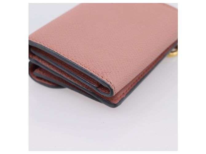 Portafoglio compatto Saddle Christian Dior in pelle rosa oro Auth 198797A D'oro - vista 16