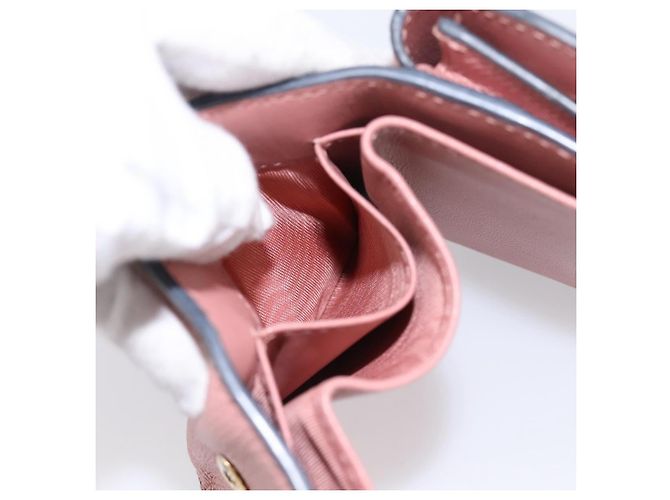 Portafoglio compatto Saddle Christian Dior in pelle rosa oro Auth 198797A D'oro - vista 18