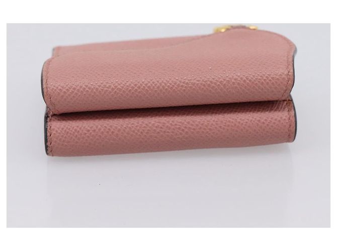 Portafoglio compatto Saddle Christian Dior in pelle rosa oro Auth 198797A D'oro - vista 5