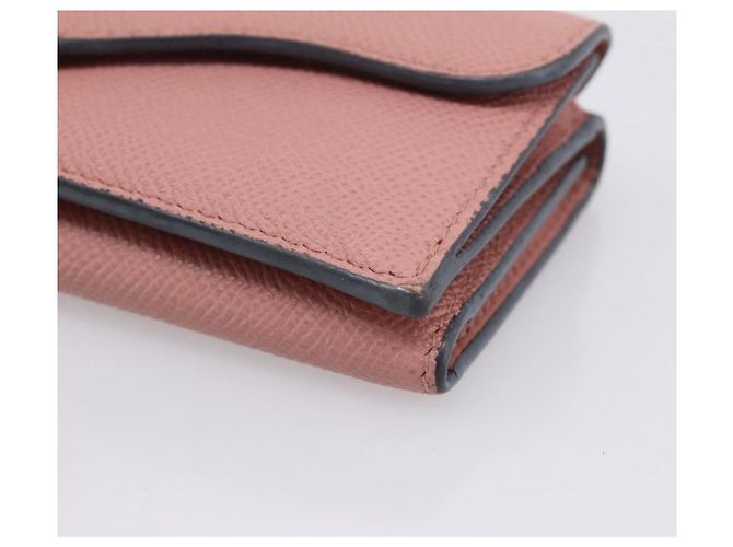 Portafoglio compatto Saddle Christian Dior in pelle rosa oro Auth 198797A D'oro - vista 7