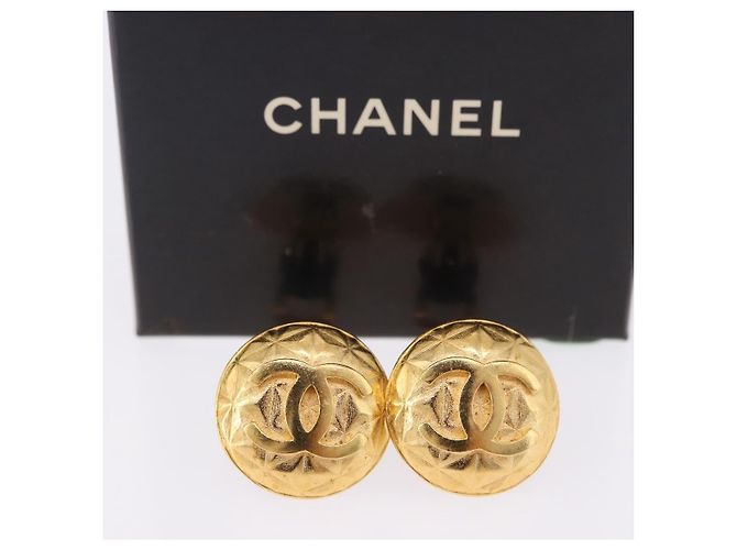 Orecchini CHANEL metallo Gold Tone CC Auth 198844V - vista 14