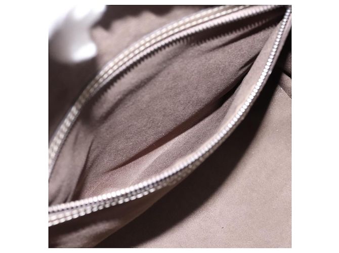 Céline CELINE Luggage Mini Hand Bag Leather Gray Silver Auth am12449A Marrone Argento - vista 22
