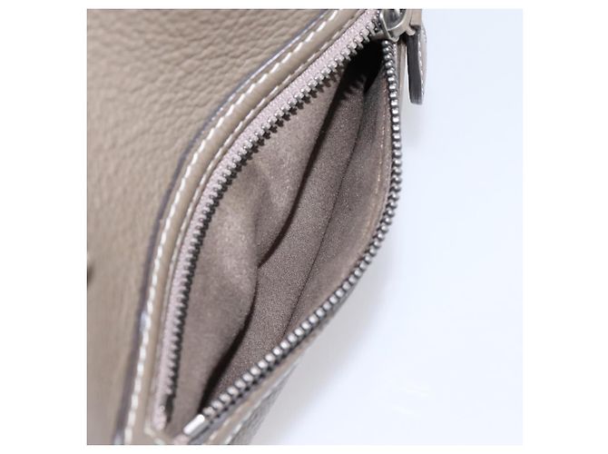 Céline CELINE Luggage Mini Hand Bag Leather Gray Silver Auth am12449A Marrone Argento - vista 23