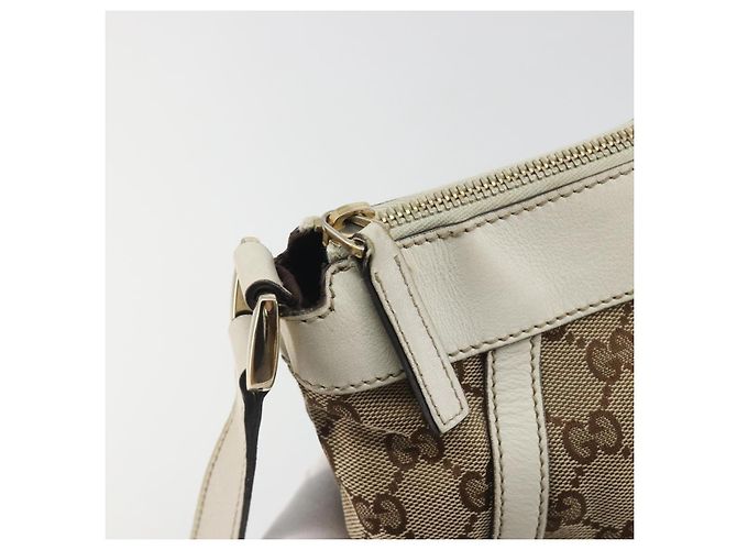 Borsa a tracolla GUCCI GG Canvas Beige Gold 203257 Auth 196900 D'oro - vista 10