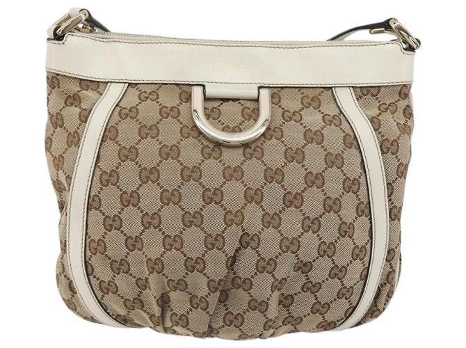 Borsa a tracolla GUCCI GG Canvas Beige Gold 203257 Auth 196900 D'oro - vista 13