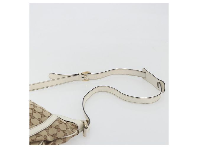 Borsa a tracolla GUCCI GG Canvas Beige Gold 203257 Auth 196900 D'oro - vista 14