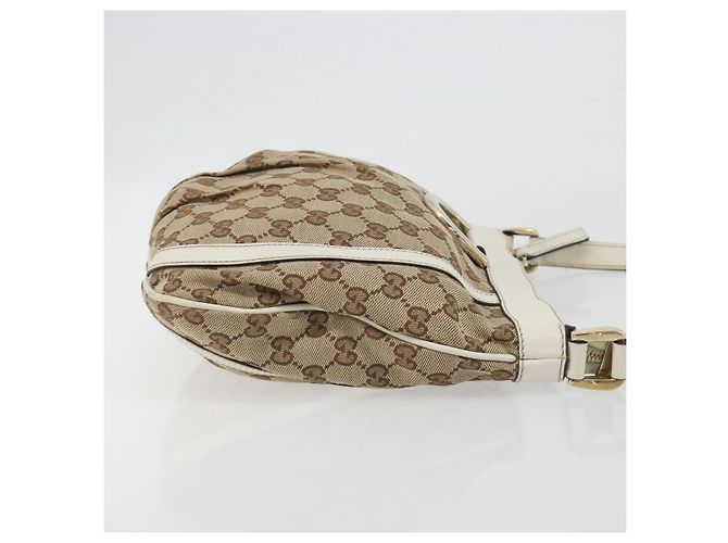 Borsa a tracolla GUCCI GG Canvas Beige Gold 203257 Auth 196900 D'oro - vista 4