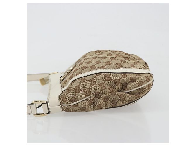Borsa a tracolla GUCCI GG Canvas Beige Gold 203257 Auth 196900 D'oro - vista 5