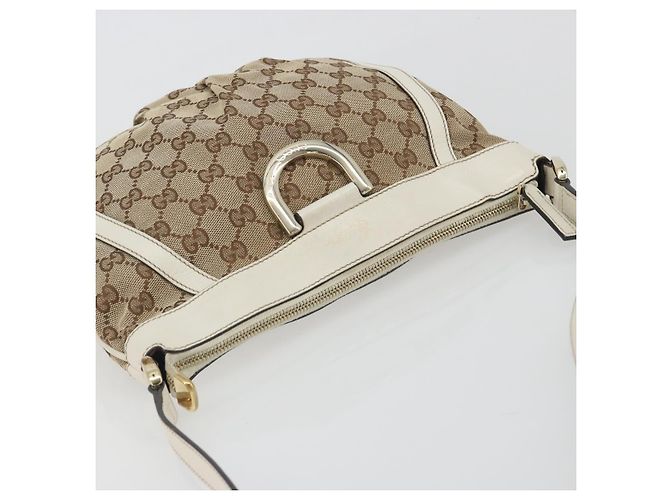Borsa a tracolla GUCCI GG Canvas Beige Gold 203257 Auth 196900 D'oro - vista 7