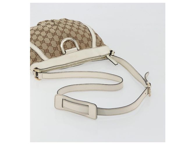 Borsa a tracolla GUCCI GG Canvas Beige Gold 203257 Auth 196900 D'oro - vista 8