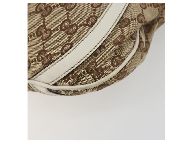 Borsa a tracolla GUCCI GG Canvas Beige Gold 203257 Auth 196900 D'oro - vista 9