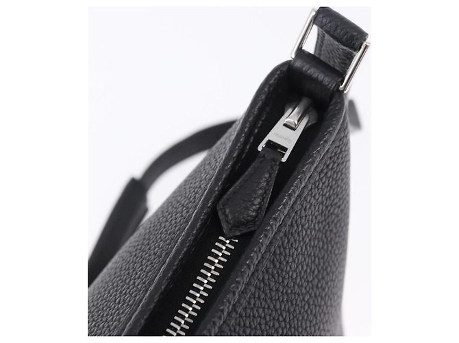 Hermès Borsa a tracolla HERMES Berlango in pelle nera argento Auth 196666V Nero - vista 18