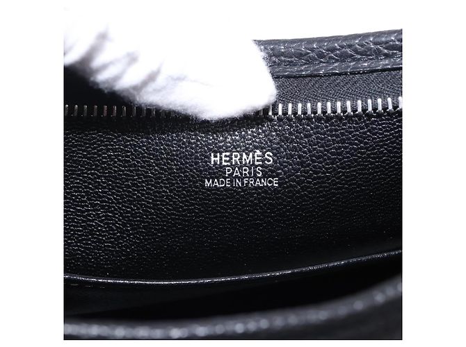 Hermès Borsa a tracolla HERMES Berlango in pelle nera argento Auth 196666V Nero - vista 19