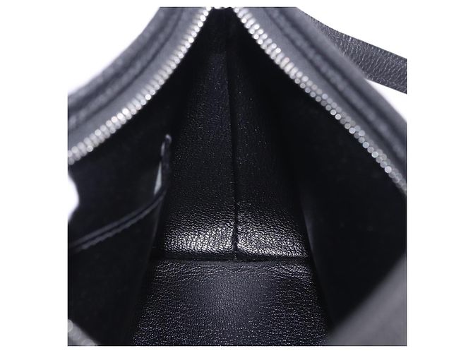 Hermès Borsa a tracolla HERMES Berlango in pelle nera argento Auth 196666V Nero - vista 20