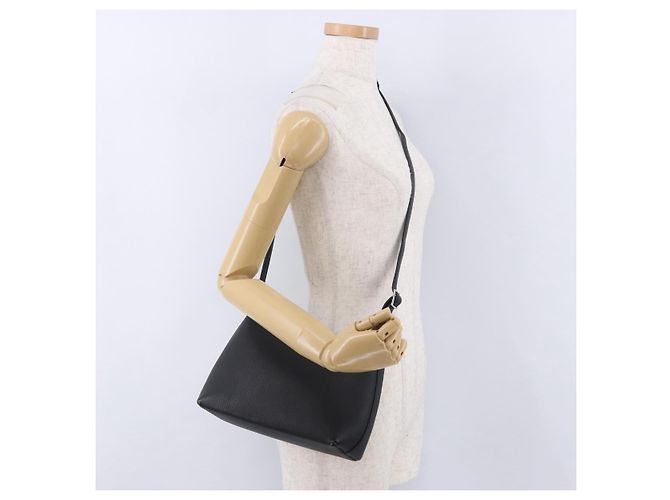 Hermès Borsa a tracolla HERMES Berlango in pelle nera argento Auth 196666V Nero - vista 22