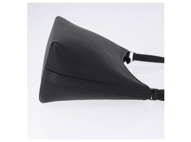 Hermès Borsa a tracolla HERMES Berlango in pelle nera argento Auth 196666V Nero - vista 3