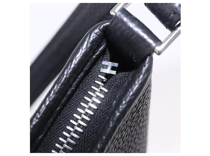 Hermès Borsa a tracolla HERMES Berlango in pelle nera argento Auth 196666V Nero - vista 7